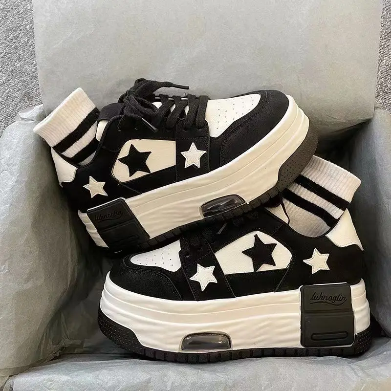 Women's Casual Platform Sneakers Star Skateboard Trainers Mix Colors Running Sport Shoes Tennis Shoes Outdoor Walking Sneakers