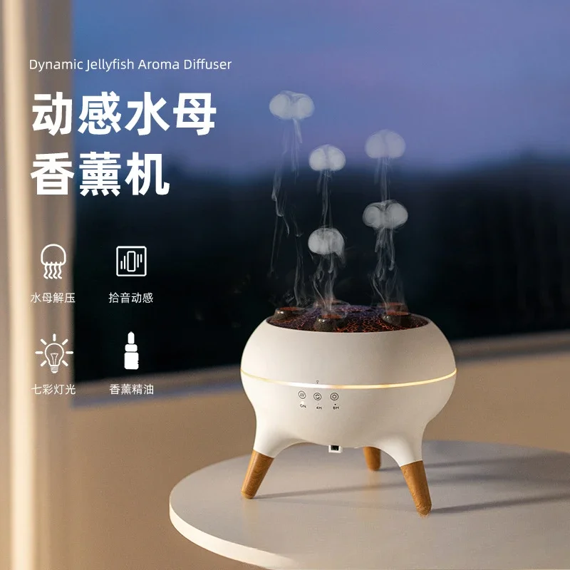 Dynamic Multi Spray Incense Humidifier Desktop Flame Humidifier Home Fog Quantity Colorful Light Remote Control