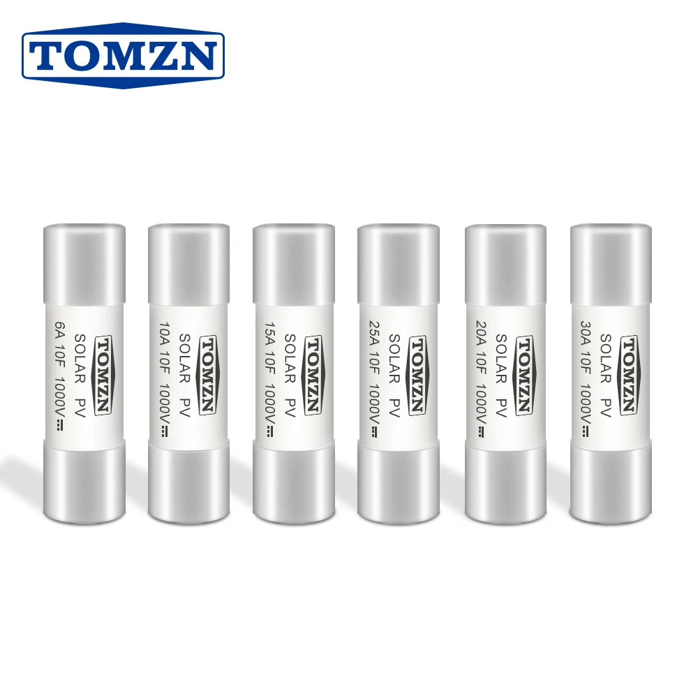 TOMZN fuse Solar DC 1000V PV Fuses 6A 10A 15A 20A 25A 30A High Voltage for Solar System Protection
