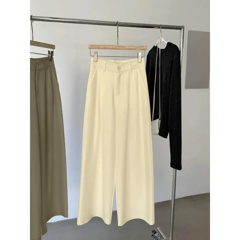 

Women's High Waisted Wide Leg Suit Pants Pleated Office Trousers Draping Casual Pants