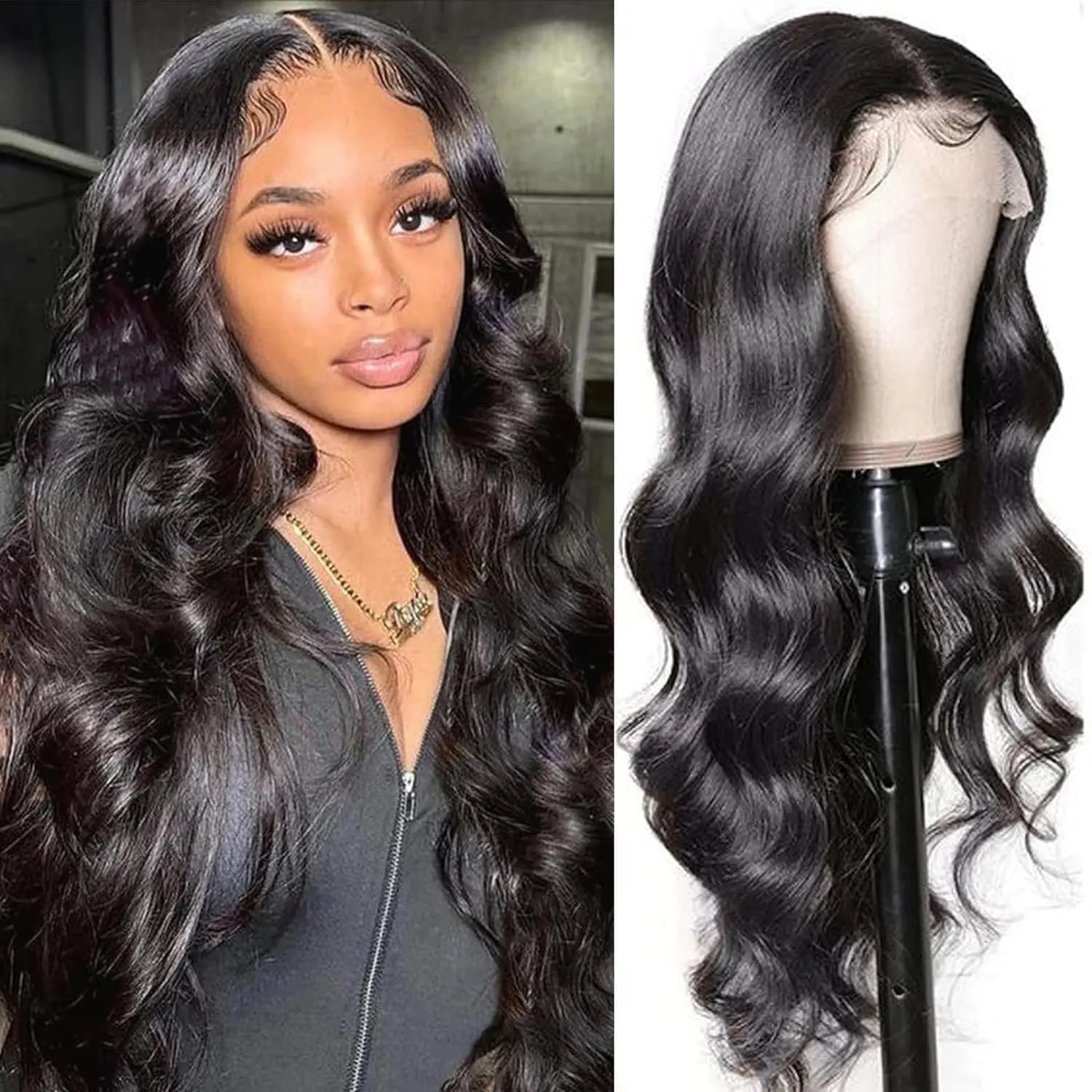 Body Wave ลูกไม้ด้านหน้าวิกผมผมมนุษย์โปร่งใส 4x4 Glueless Body Wave 13x6 ส่วนลูกไม้วิกผม Remy วิกผมมนุษย์สําหรับผู้หญิง