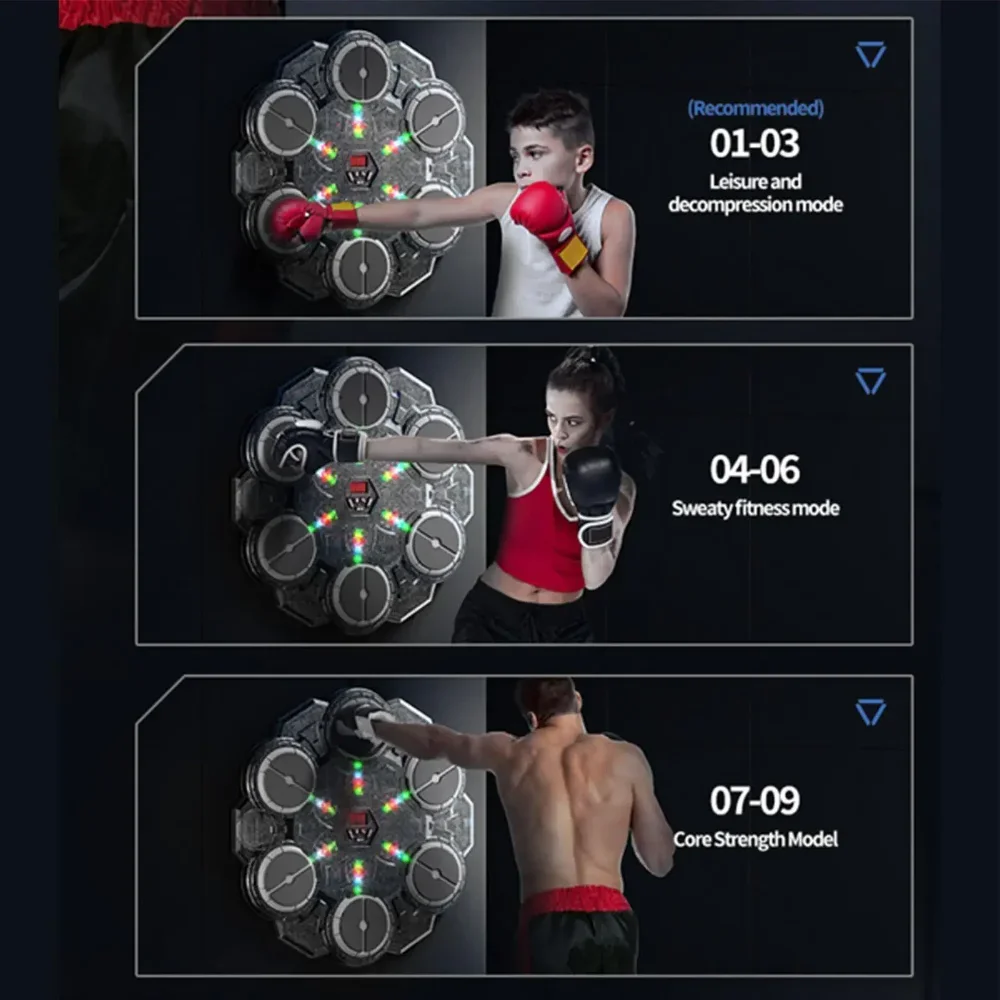 Intelligente muziekbokstrainingsmachine Bluetooth-compatibel met 2-5 lichtmodus voor reactie van bokssporten