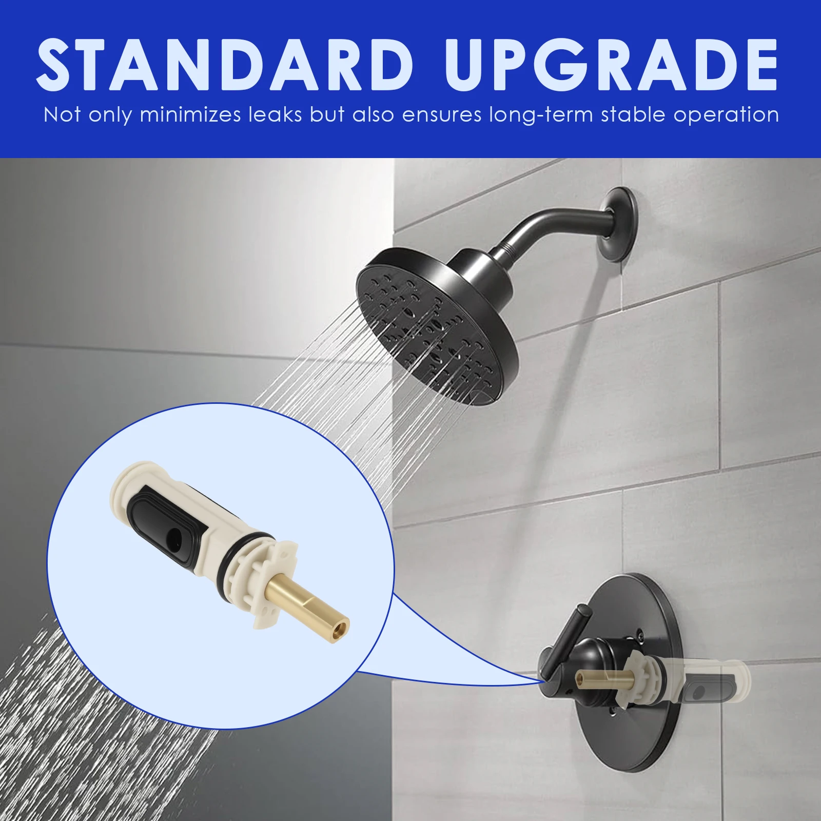 

1222 Replacement Cartridge Kit Durable Brass Replacement Compatible with Moen Tub Shower for Moen Posi Temp One-Handle Faucets