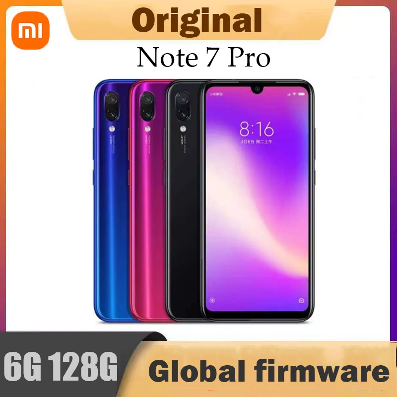 Xiaomi Redmi Note 7 PRO Original Smartphone 6GB 128GB Snapdragon 660AIE Android Mobile Phone 48.0MP+5.0MP Rear Camera cellphone