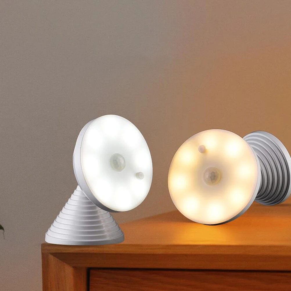 

Sensor Night Light 360 Degree Rotatable Human Body Induction Bedroom Babies Room Practical Long Term Use Small Design White Glow
