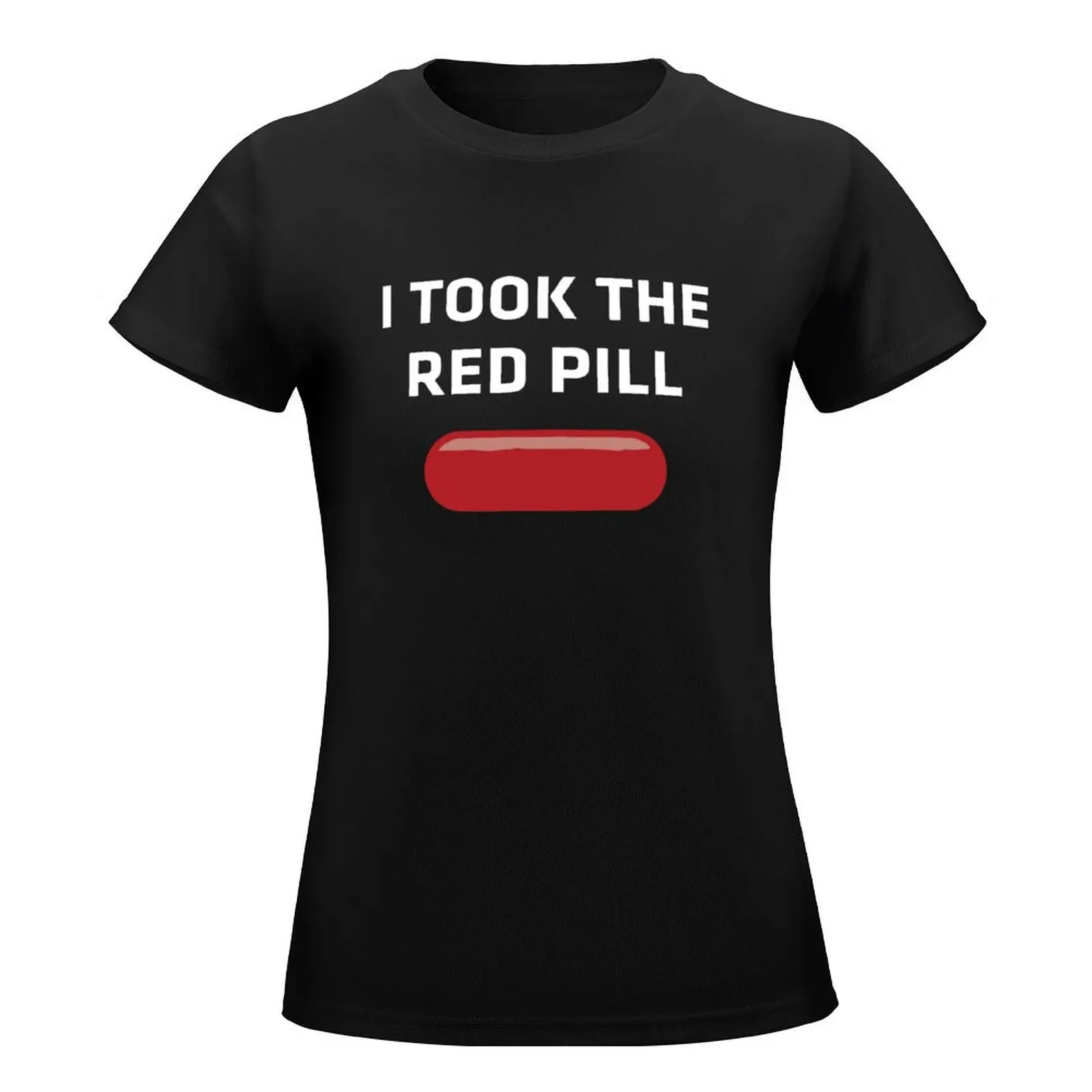 i took the red pill T-Shirt hippie clothes Aesthetic clothing Short sleeve tee cute tops western t shirts for Women