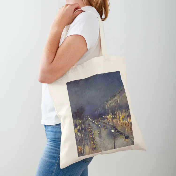 

Camille Pissarro - Montmartre at Night Tote Bag personalized tote bag Women's shopper bag luxury women for beach