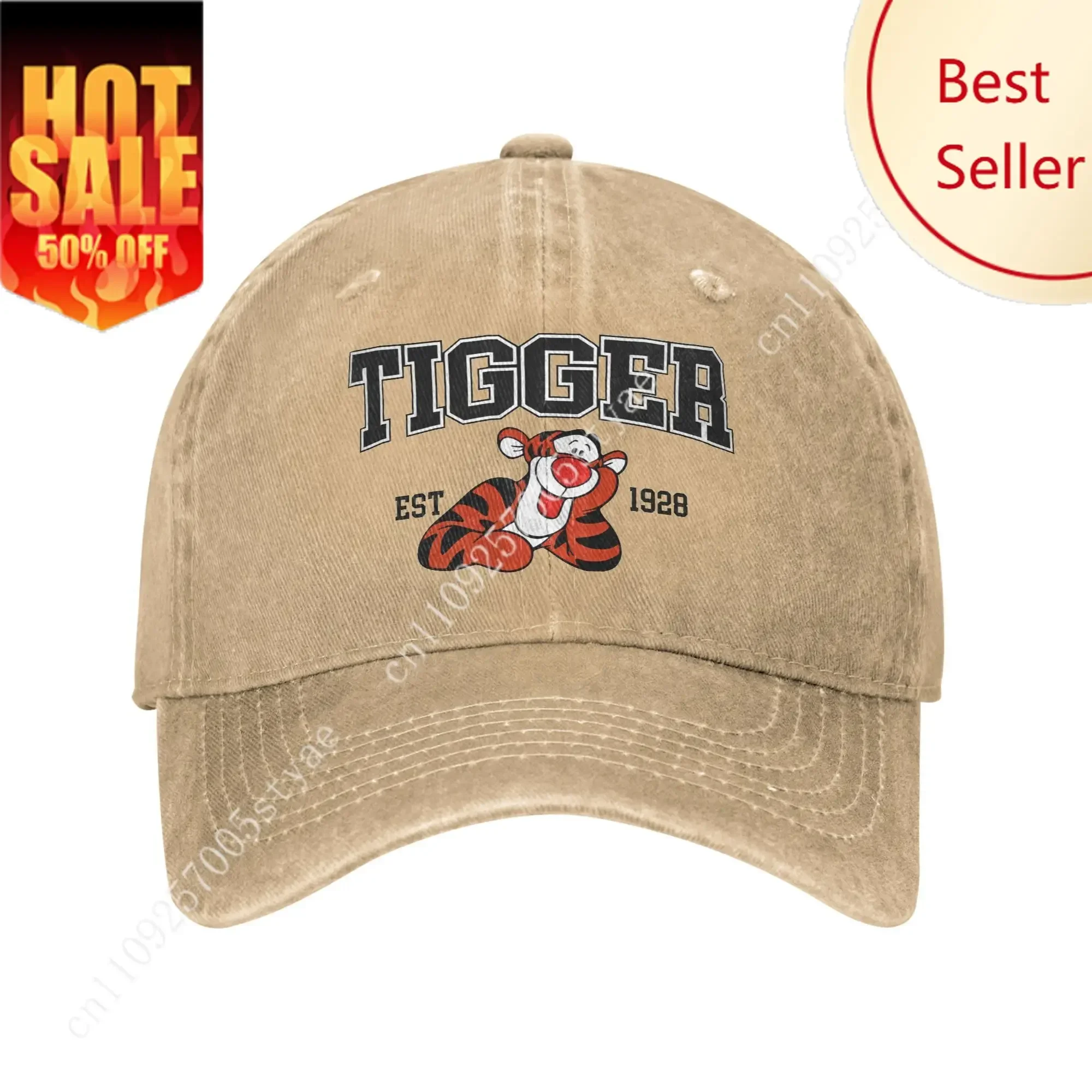 

Winnie the Pooh Tigger Hats Men Women Disney Cartoon Printed Hats Vintage Distressed Washed Baseball Cap Adjustable Decorate