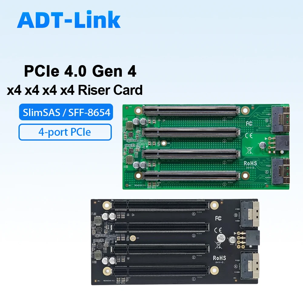 

PCIe 4.0 X16 To 4x PCIe X16 Gen4 Expansion Backplane Card SFF-8654 SlimSAS 8i Adapter No More PCIe Slot Shortage for X99 S