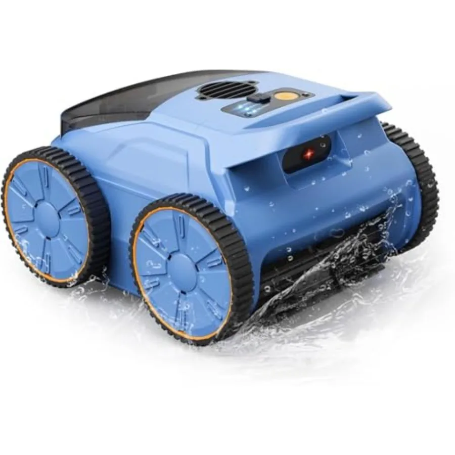 Robotic Pool Cleaner for Above Ground and Inground Pools up to 2000 Sq Ft Self-Parking with LED Indicator Wall Waterline Cleani