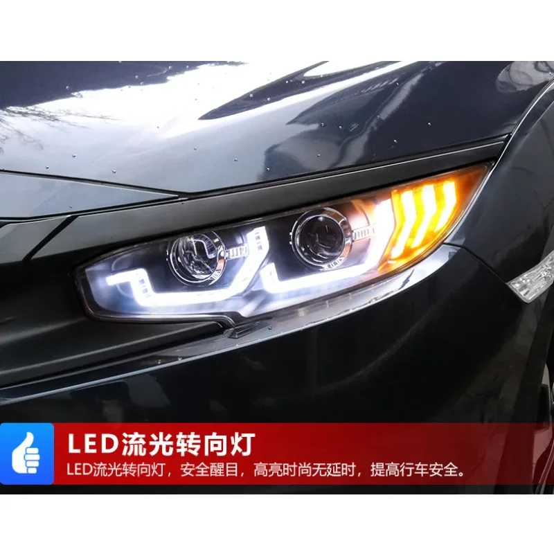 LED turning light For Honda for Civic 10 Gernation Headlights Assembly 2016 2017 Year Front Light