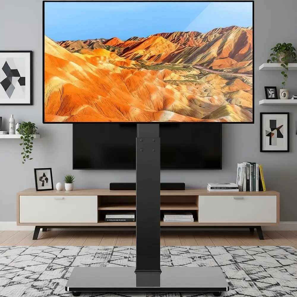 

Поворотная регулируемая по высоте подставка для телевизоров с диагональю 32-75 дюймов, до 50 кг