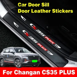 For Changan CS35 PLUS Car Door Sill Pedal Board Cover Trim Carbon Fiber Rear Bumper Trunk Sticker Auto Accessories