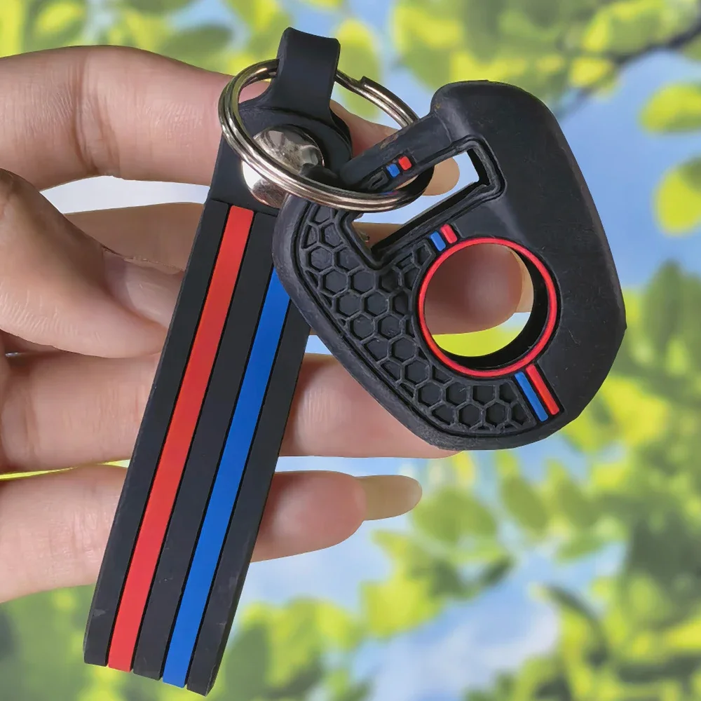 Stylish Sport Key Shell With Keychain, Honeycomb Silicone Cover For Honda CB650R CB500X CB500F CB1100 CB1000R CB125R CB300R