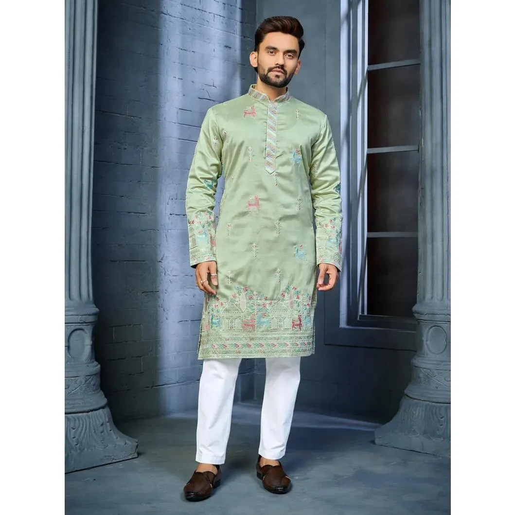 Musulmano Kurtta Caftano Dubai Abito da uomo a maniche lunghe Stile etnico Colletto alla coreana Abbigliamento arabo Stile nazionale Medio Oriente