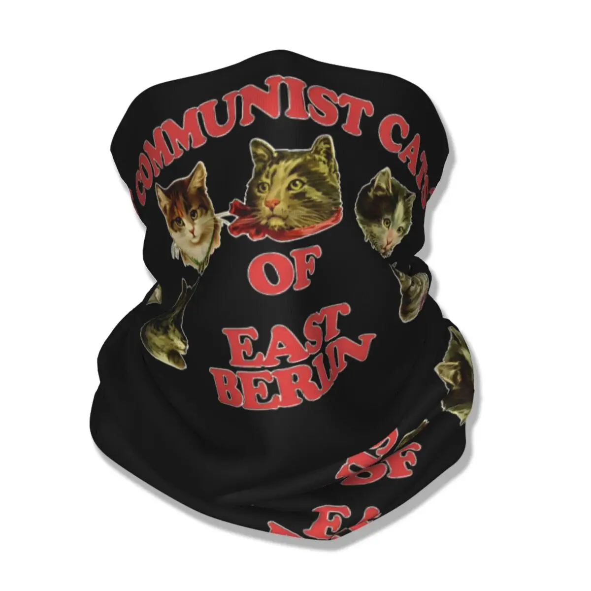 

Communist Cats Of East Berlin Cat Lover Gift Bandana Neck Cover Printed Mask Scarf Warm Face Mask Fishing Adult Breathable