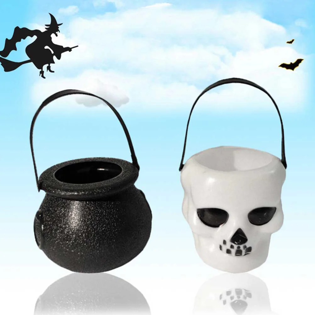 

3Pcs Halloween Bucket Candy Holder Small Lightweight Portable Pail for Kids Treats Collection Party Favors Gift Idea