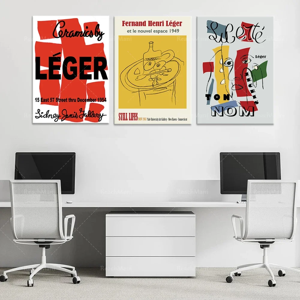 FERNAND LEGER poster, Fernand Leger poster art, exhibition poster, art printing-modern canvas, abstract wall artist home decorat