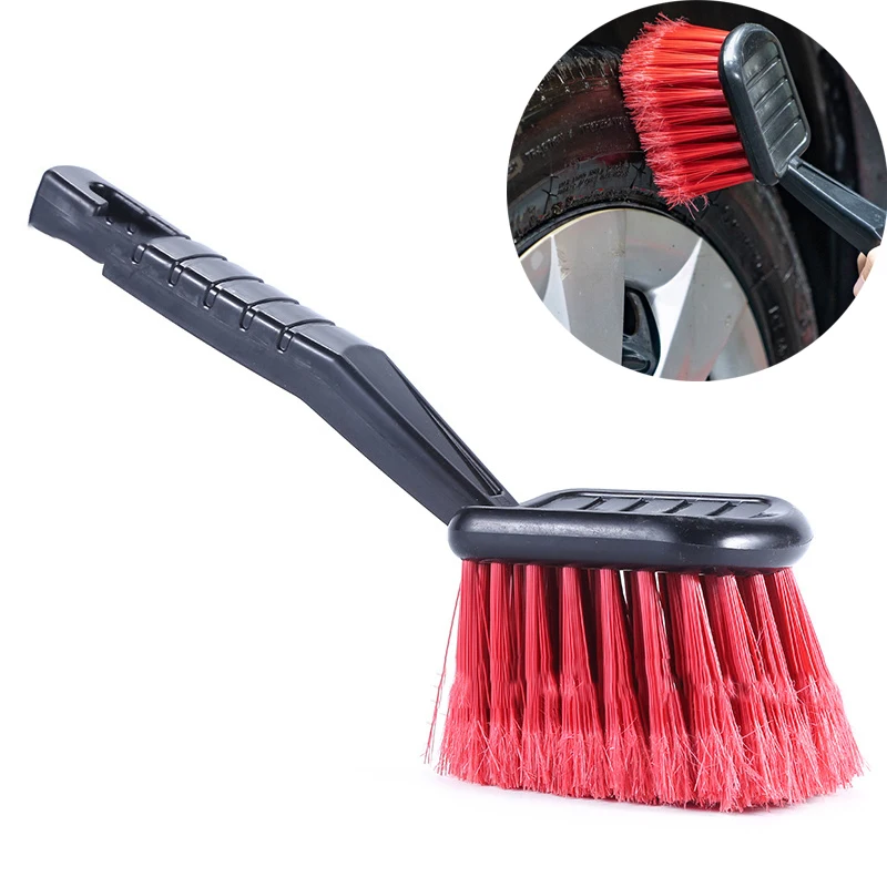 

1PCS Car Wheel Brush Tire Cleaner With Red Bristle And Black Handle Washing Tools For car Detailing Motorcycle Cleaning Carclean