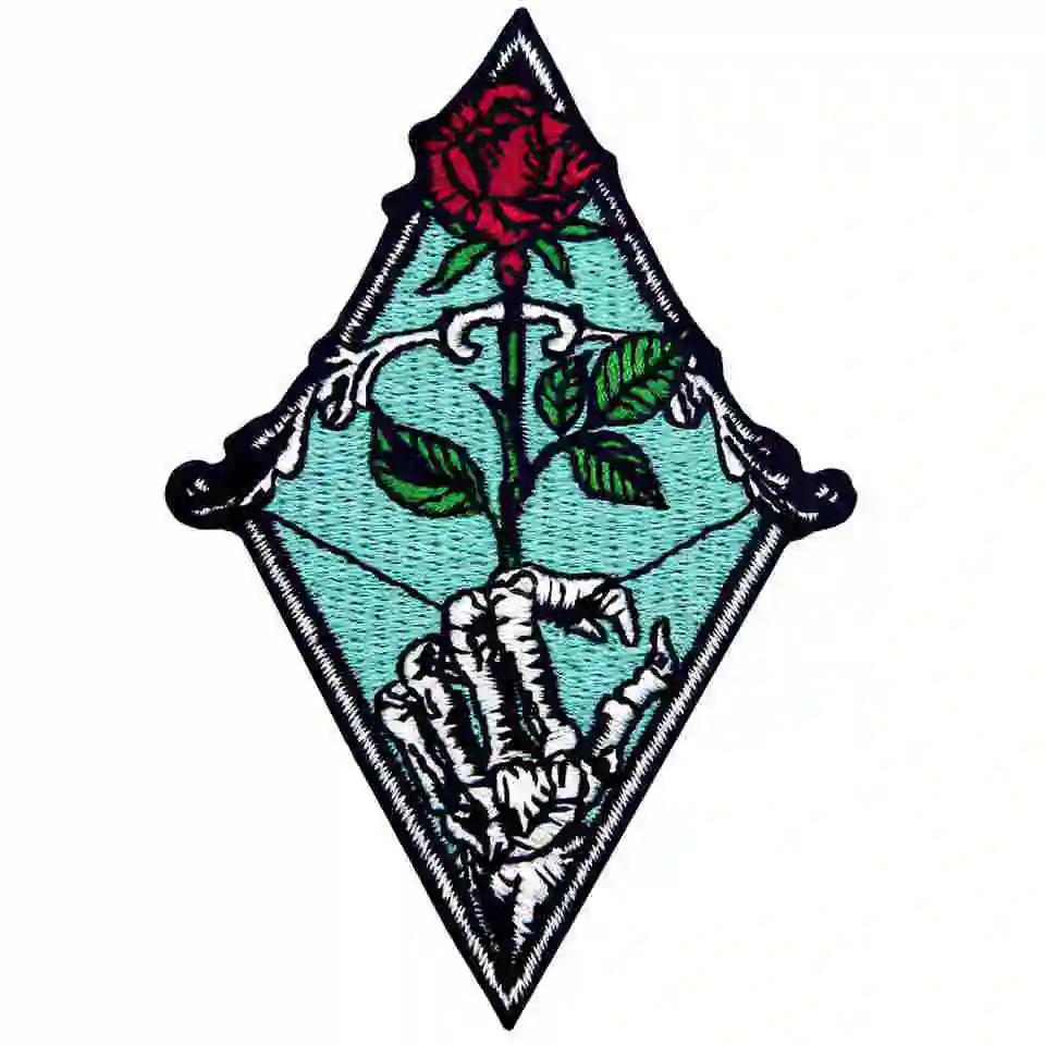 Embird Badge Embroidered Kill You Tenderly Rose Arrow Sew On Handmade 3D Applique Iron Mini Patches