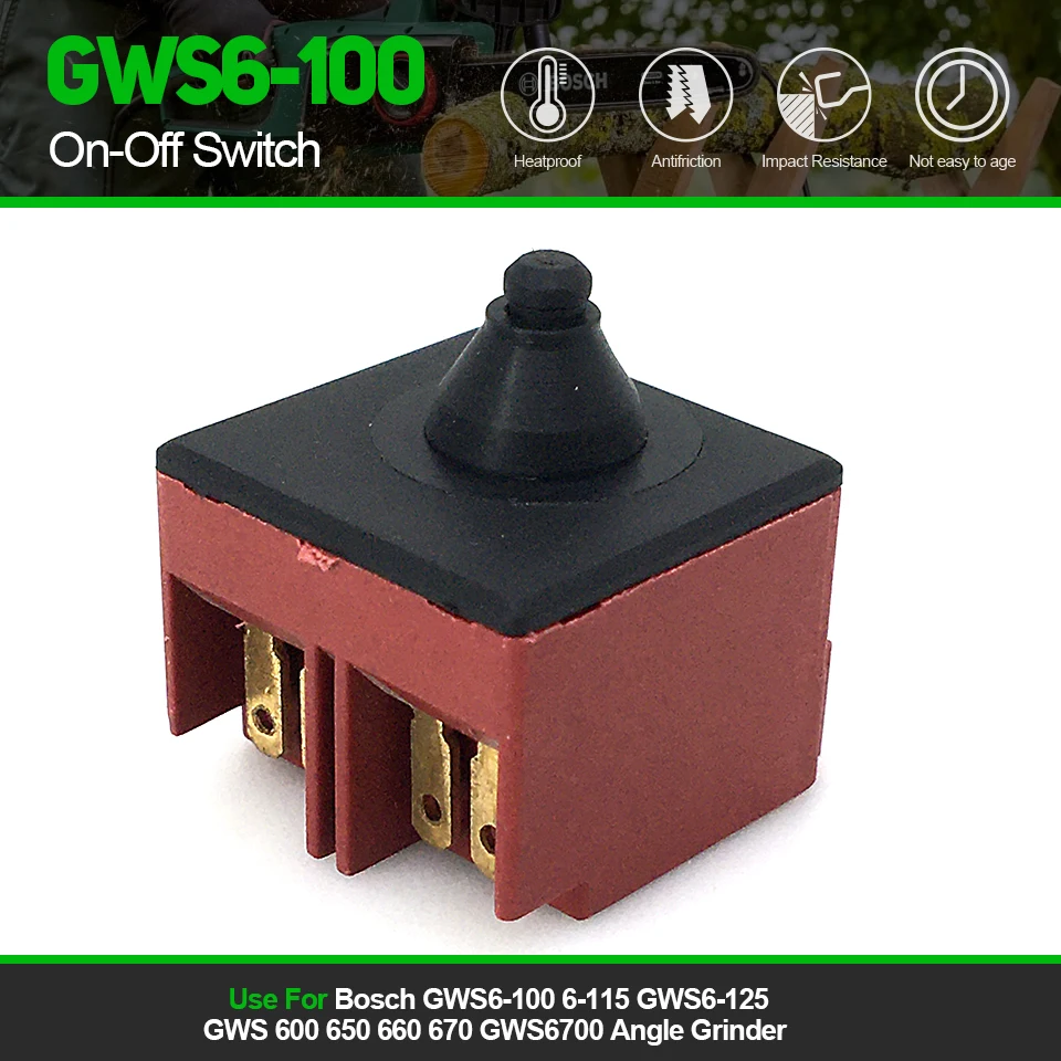 

220V On-Off Switch Replace For Bosch Angle Grinder GWS6-100 6-115 GWS6-125 GWS 600 650 660 670 GWS6700 Accessories Hardness