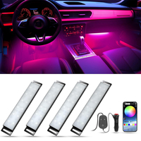 Led Interior Rock Car Lights RGB LED Car lamp Strip Sync to Music Waterproof 4pcs 48 with Bluetooth App Control Auto Decoration