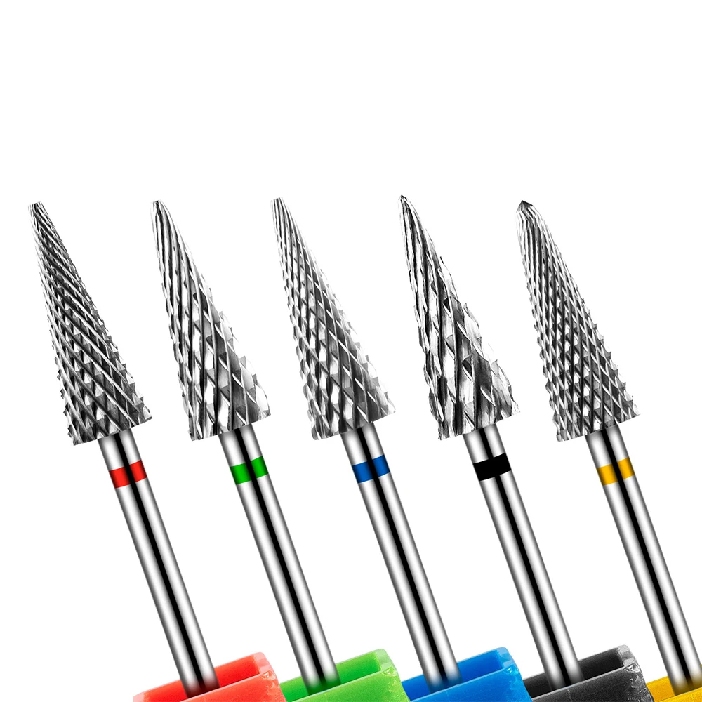 1/5pc Carbide Tungsten Nail Drill Bit Rotate Burr Milling Nail Cutter Bits Electric Drill Machine For Manicure Pedicure Tools ﻿