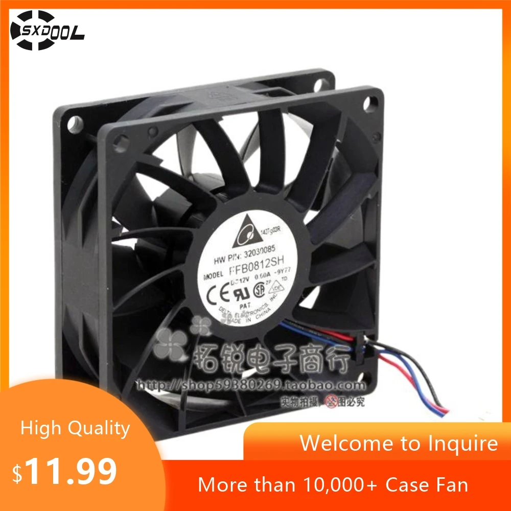 1pcs Delta Ffb0812sh 8025 12v 0.60a With SpeedStop Alarm Max Airflow Rate Fan