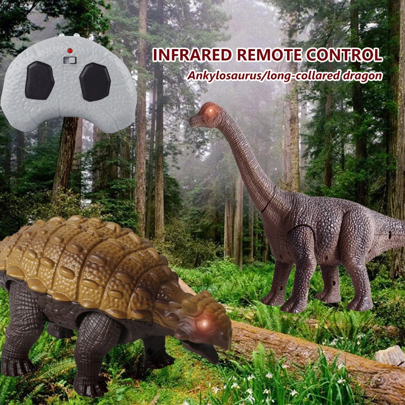 RC Dinosaur Ankylosaurus Simulation Remote Control Dino Realistic Walking With Light Sounds Creative Animal Toys for Kids Gifts