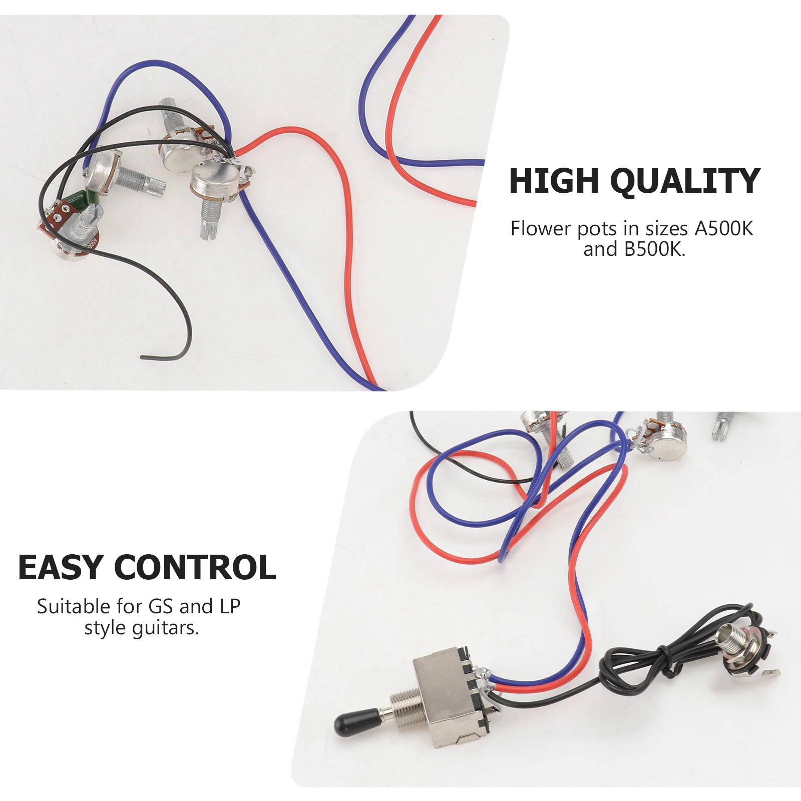 

Potentiometer Switch Guitar Electronics Tone Jack Parts Wiring Harness Toggle Modification
