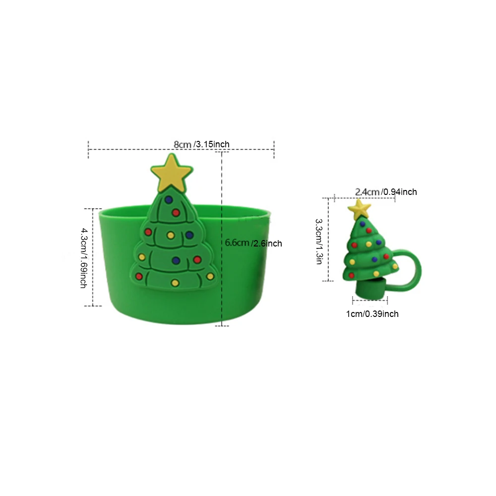 2pcs Tumbler Cup Accessories Set for Stanley 30oz 40oz Tumbler Cup Water Bottle Including  Silicone Straw Cover for Christmas