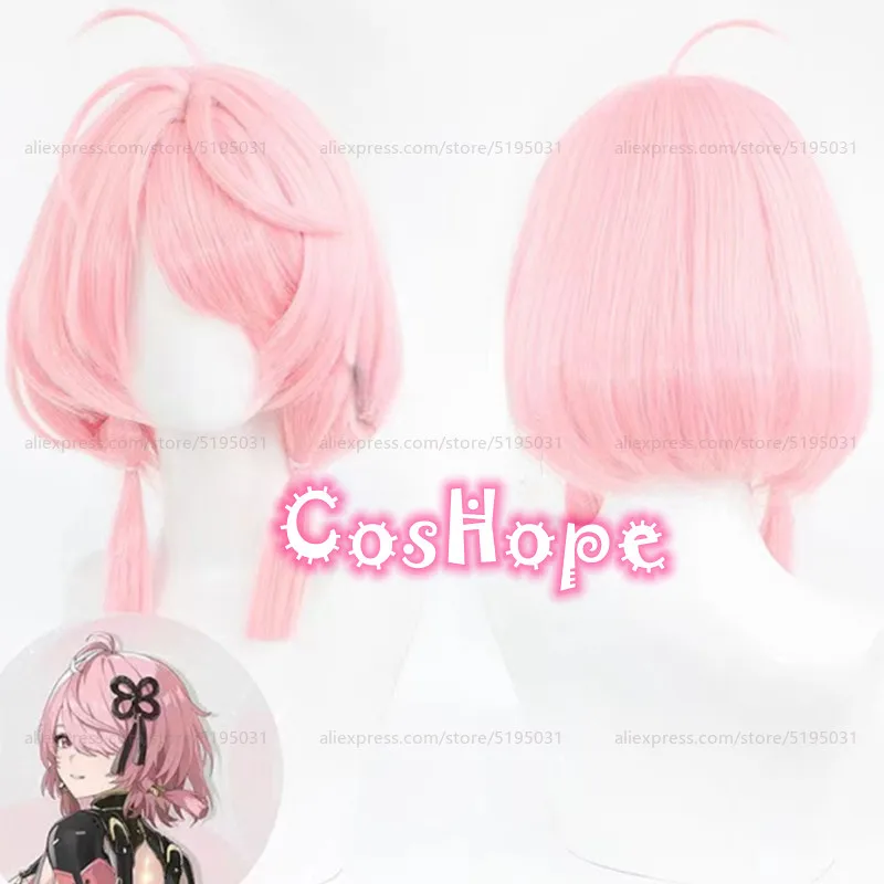 Taoqi Cosplay Wig Unisex 40cm Medium Long Hair Pink Wig Cosplay Anime Cosplay Wigs Heat Resistant Synthetic Wigs