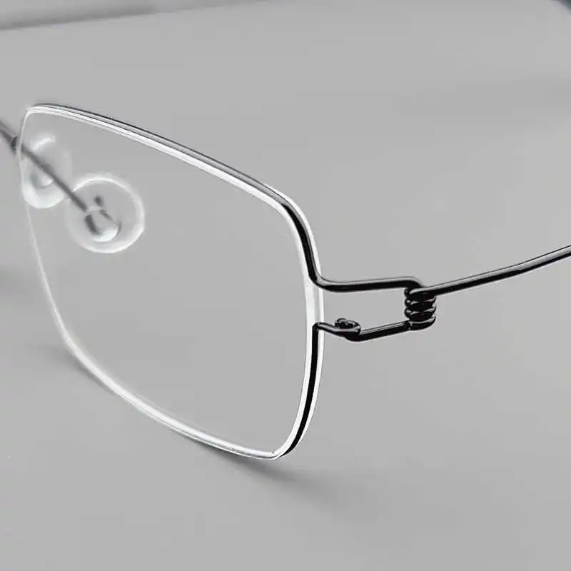 2025 Denmark Design Men Pure Titanium Square Glasses Frame Screwless Ultralight Thin Rim Simple Women Eyeglasses Spectacles