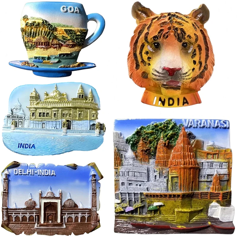 India Travelling Souvenirs Fridge Stickers New Delhi Jama Masjid Varanasi Goa Fridge Magnets Gifts Message Board Stickers