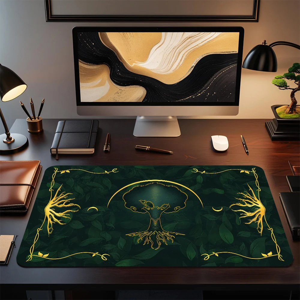 

Дерево жизни MTG Playmat Натуральные элементы Волшебная карта Боевой коврик Нескользящий прочный коврик с прошитыми краями Magic mtg Настольный игровой коврик