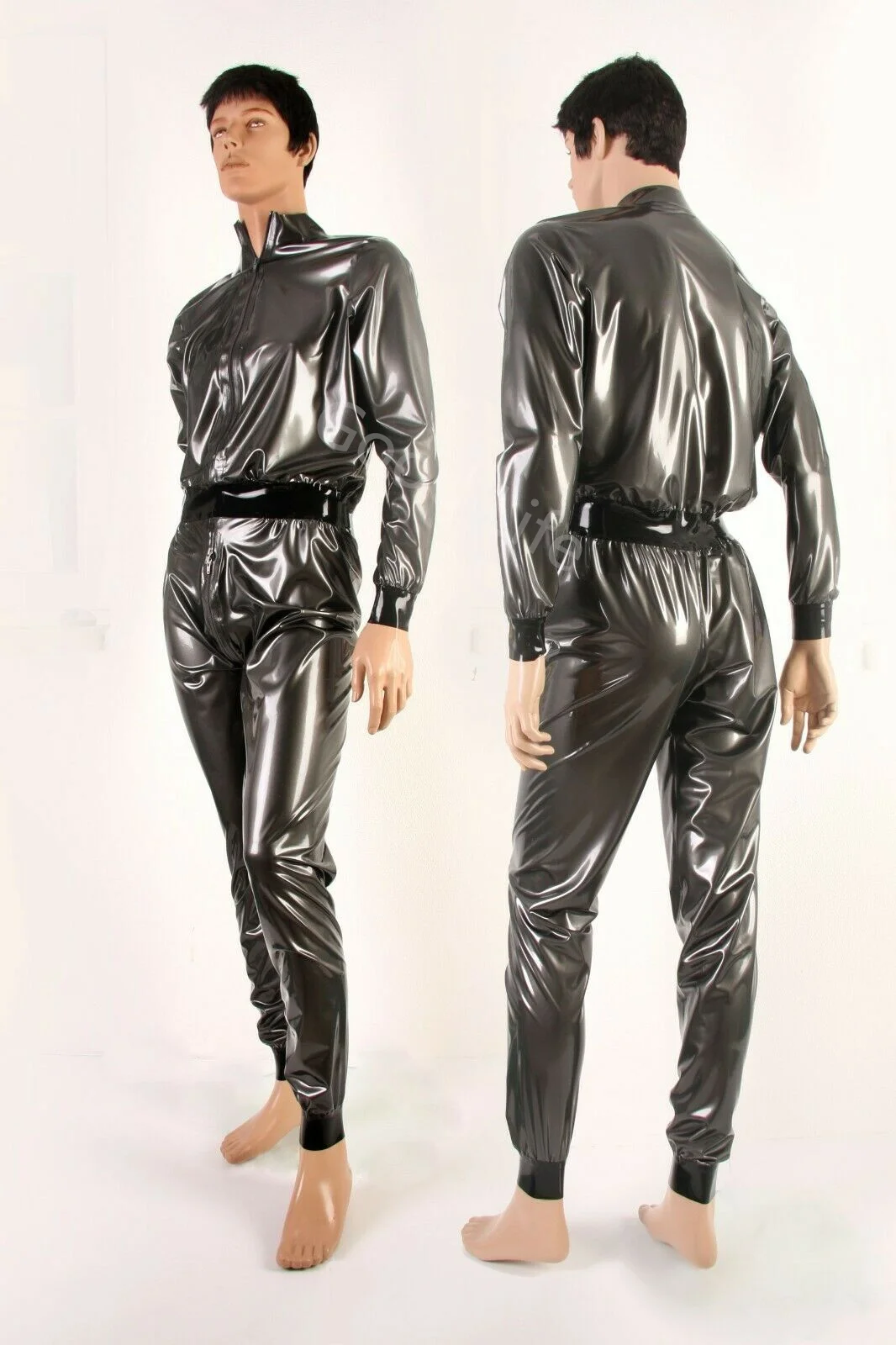 Latex Fetish Catsuit Latex Male loose Catsuit Rompers Jumpsuit Rubber Gummi customized 0.4mm suit Without waist belt