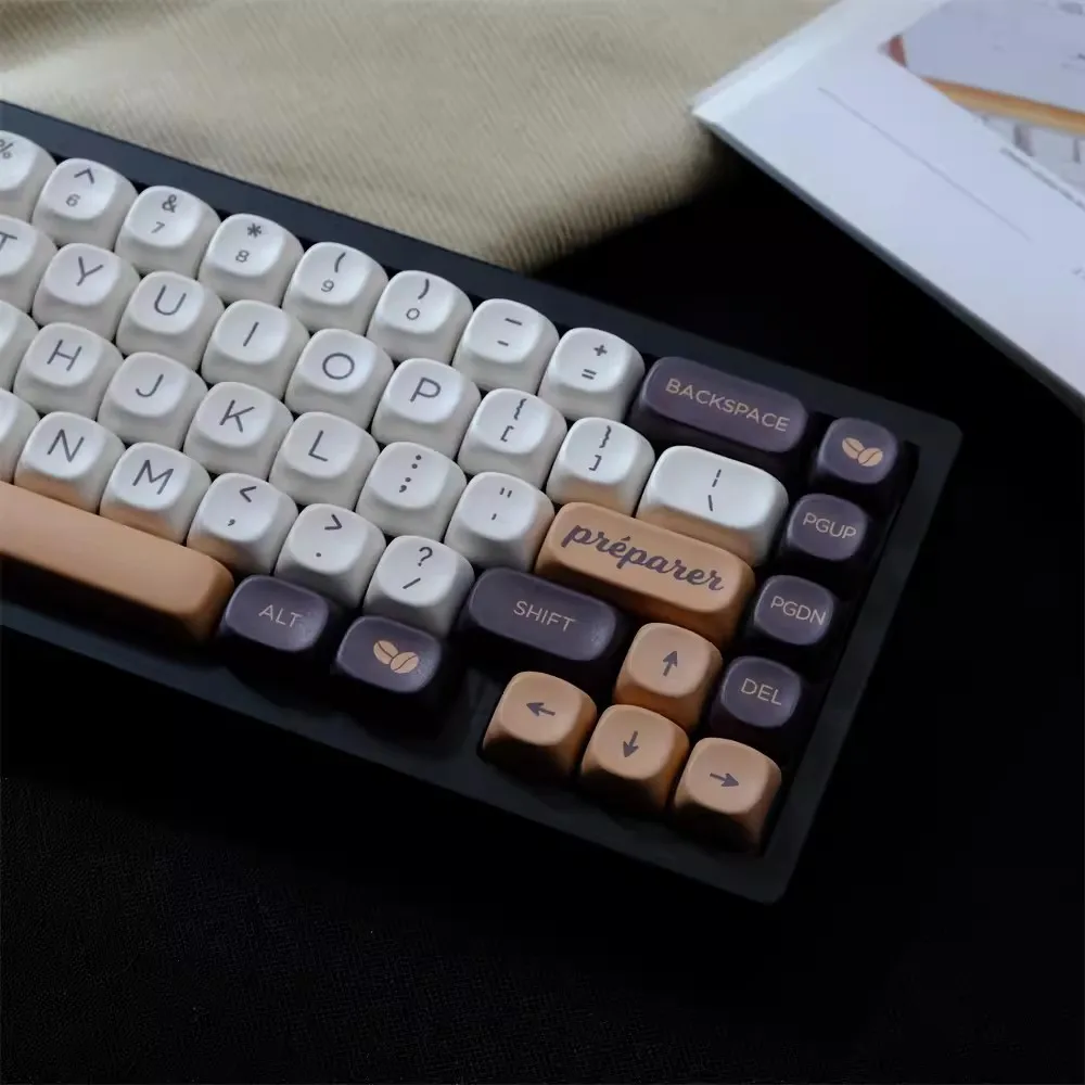 126 Keys GMK Coffee Keycap Set Round MOA Profile Keycaps PBT Dye Sublimation Key Cap For MX Switch Mechanical Keyboard Gaming