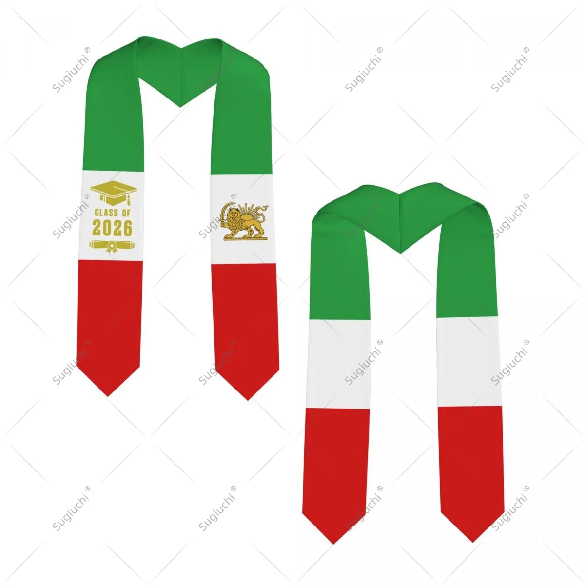 

Iran Flag 1964-1980 Lion And Sun Persia Miga Class Of 2026 Graduation Stole Sash Scarf For International Students Proud Ceremony