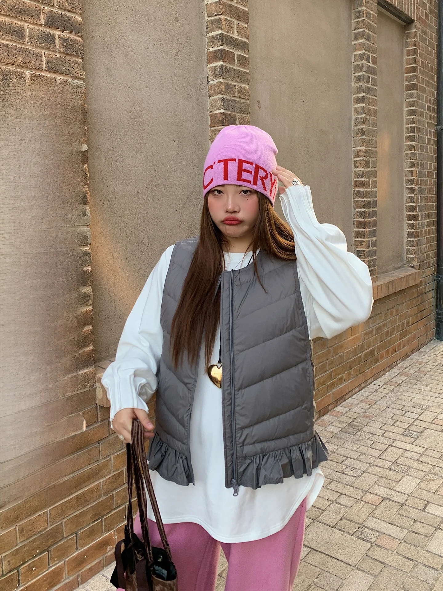 

Dazi Women's down Vest Large Size Outerwear Summer 2025 New Sle Floral Lace Hem Casual Windbreaker ort Zipper Coat