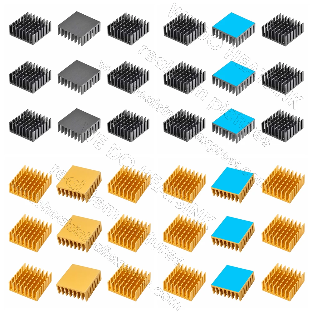 

Aluminum Heatsink 28x28x11mm / 1.1x1.1x0.43" White / Black / Gold Radiator Heat Sinks Cooler Slotted Anodized And Slotted