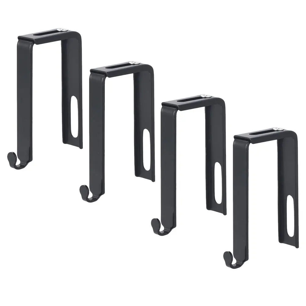

4 Pcs Hooks 37-55mm Adjustable Door Hooks Cubicle Hanger Black Small Iron Storage Hanging Wardrobe Home