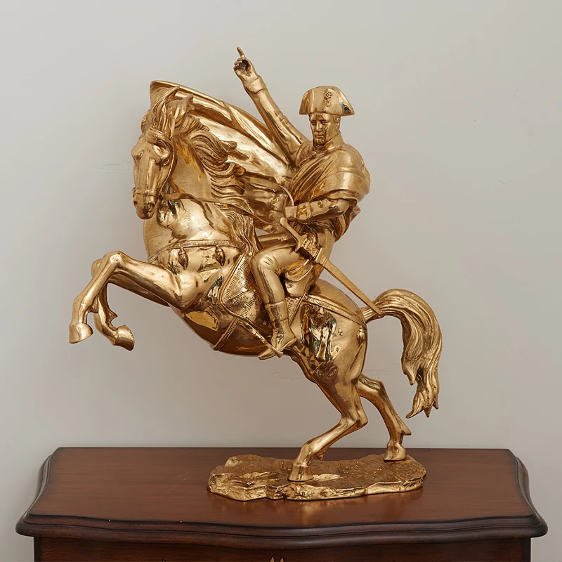 

European retro luxury villa study all copper ornaments sculpture decoration