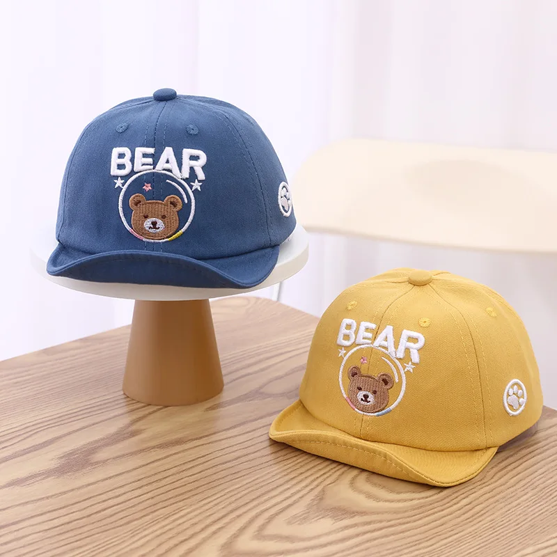 Summer Outdoor Baby Baseball Cap Cartoon Bear Baby Boys Girls Sun Hat Toddler Soft Letter Kids Children Beach Caps