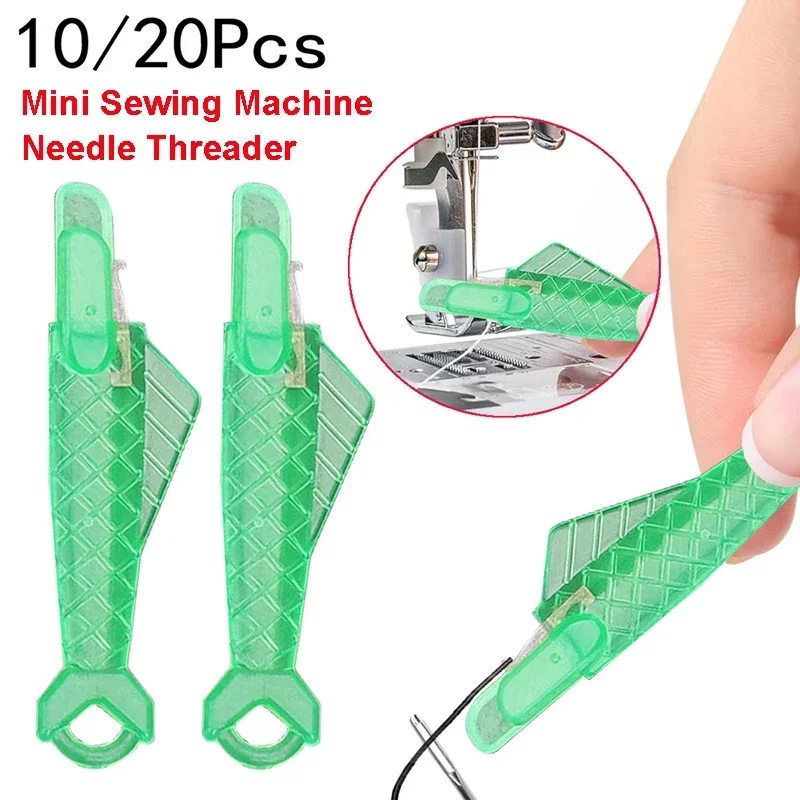 New Mini Sewing Machine Needle Threader With Hook Needle Insertion Tool Elderly Quick Automatic Changer Craft Accessories