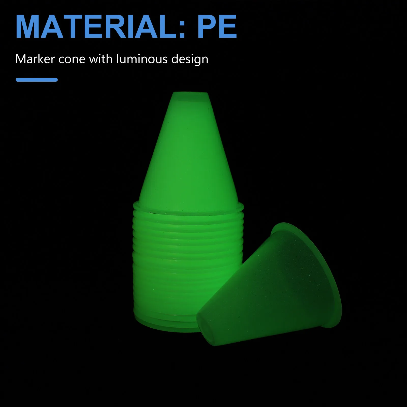 Luminous Roller Skating Training Cones Set – Hollow, Flat Bottom, Windproof Outdoor Sports Obstacle Markers