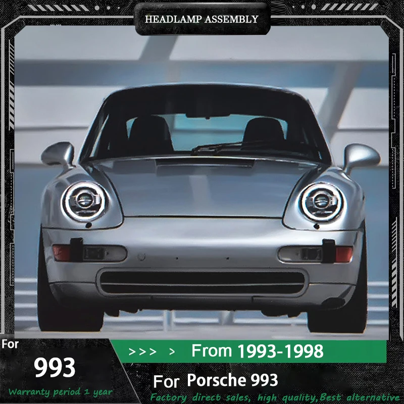 

Car For Porsche 993 Headlight 1993-1998 911 Upgrade Modified to New DRL Dynamic Turn Signal LED Headlight Auto Accessories