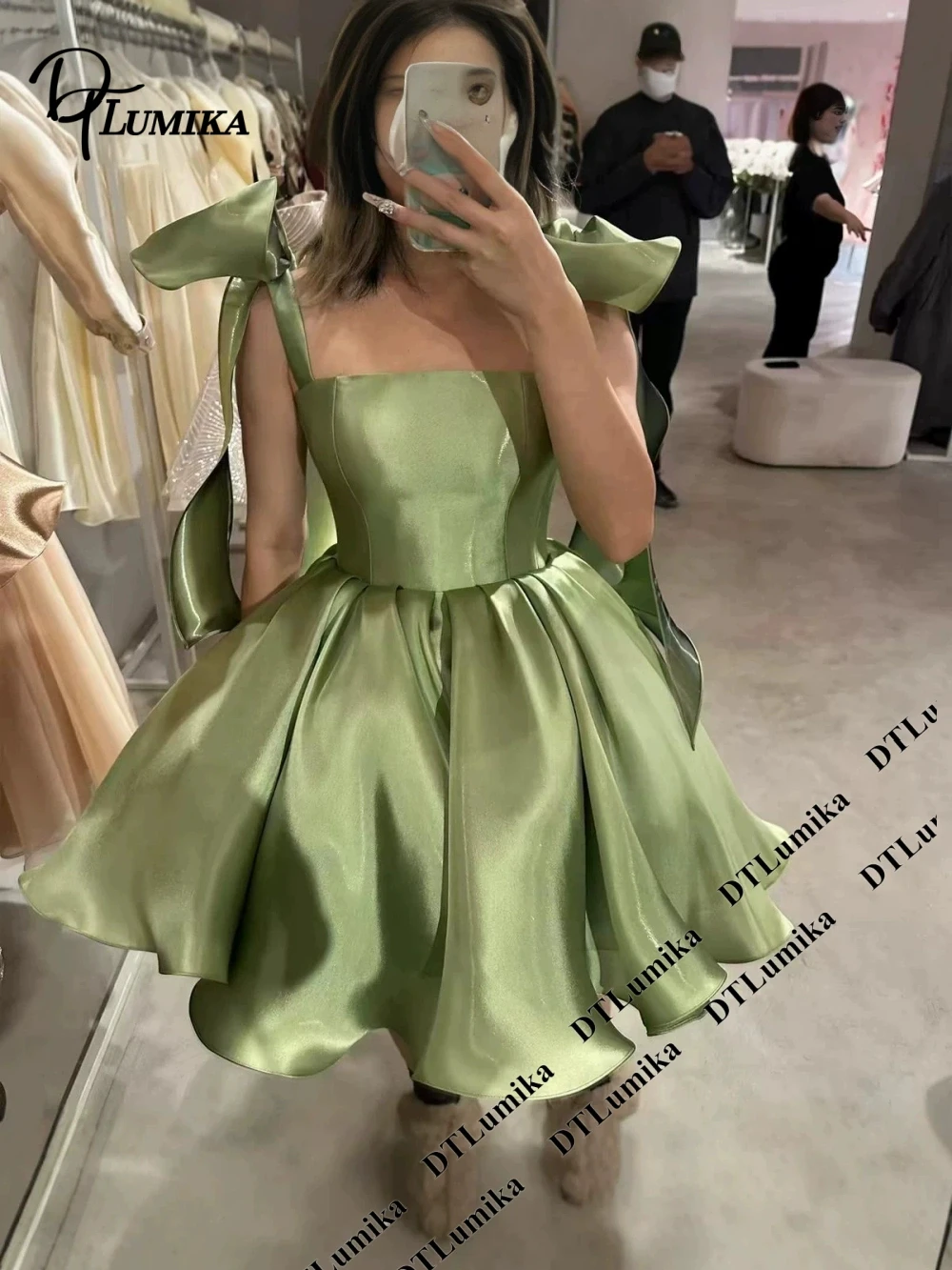 Vestido de Fiesta Mini con Lazo de Satén, Vestidos de Cóctel Brillantes y Elegantes 2026, Vestido de Eventos a la Moda, Vestidos Cortos Populares