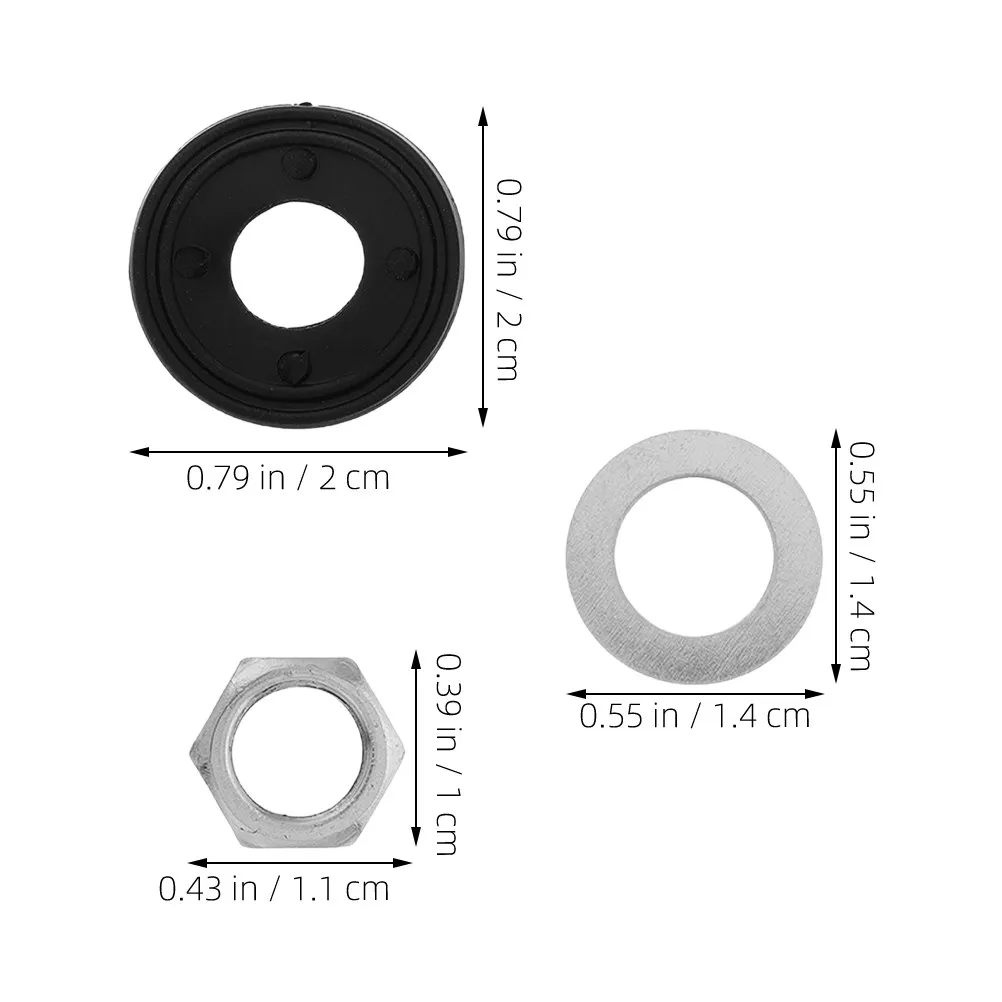 20Sets Clock Washer Nut Set High Elasticity Rubber Rings for Quartz Clock Repair and Maintenance Replacement Parts