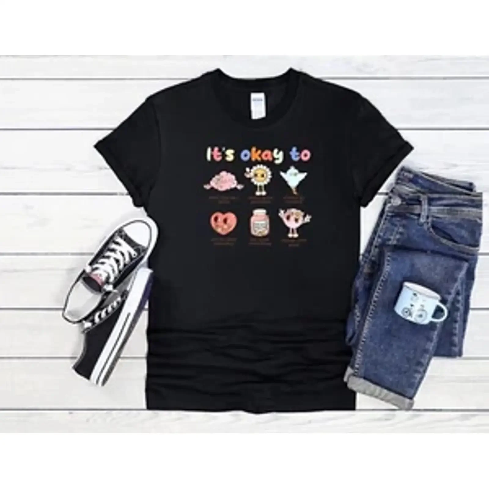 It's Okay To Make Some Mistakes  T Shirt Baseball 3817 vintage Washed streetwear Casual graphic Soft Stylish Stretched