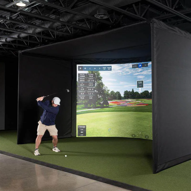 Golf Enclosure Frame Cage Custom Size Golf Simulator Enclosure With Hitting Screen Cabinet Projector Simulator Cage Home Screen